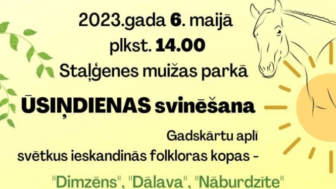 Staļģenes muižas parkā Ūsiņdiena