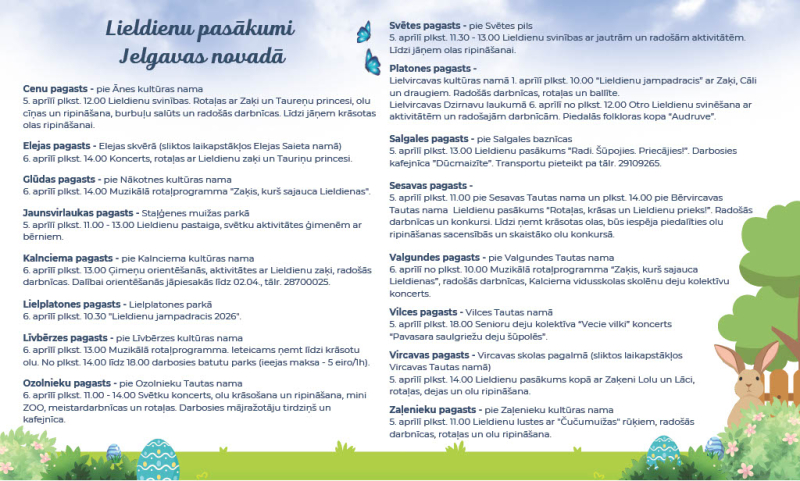 Lieldienu pasākumu afiša