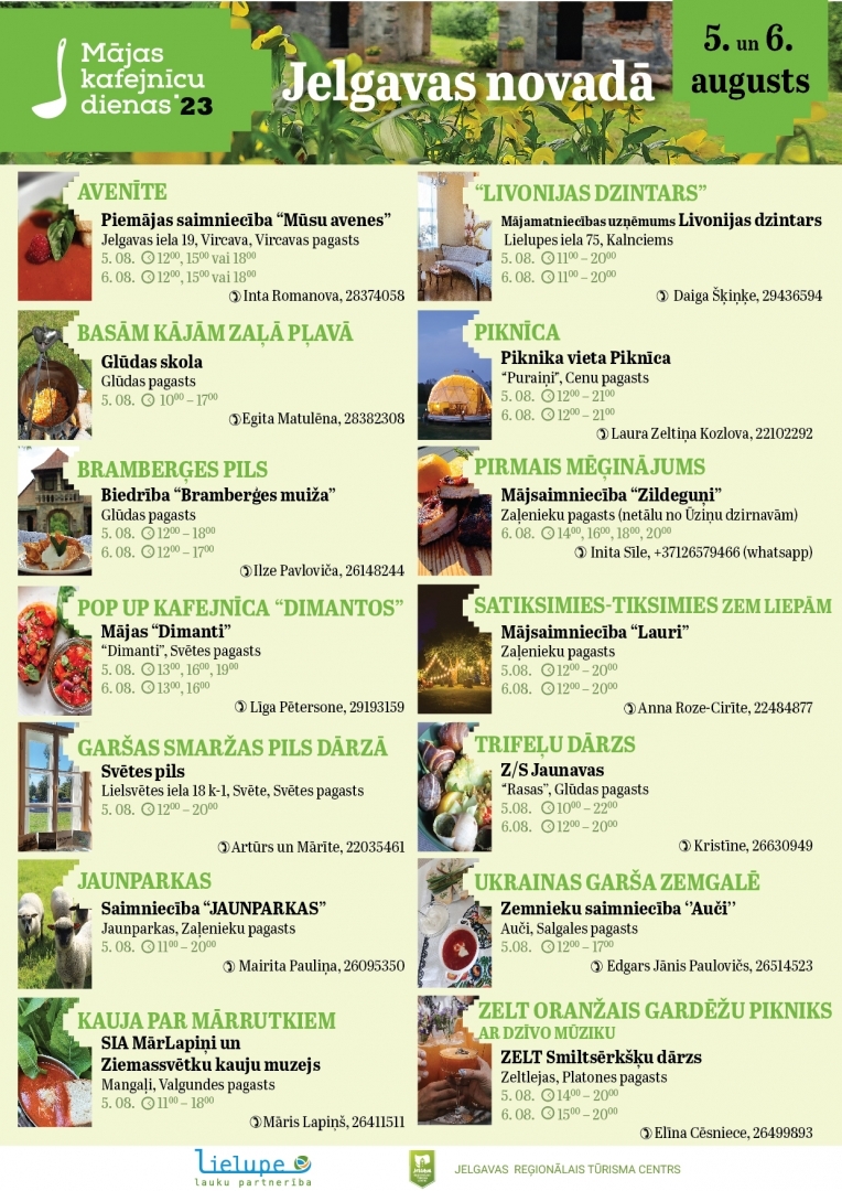 mājas kafejnīcas dienas