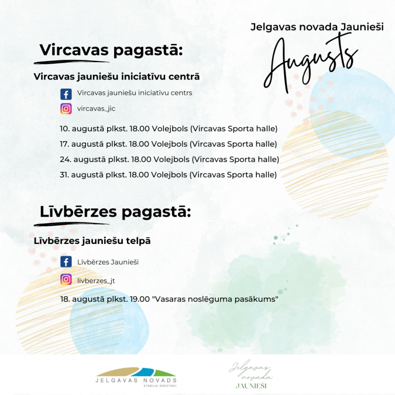 Pasākumi jauniešu iniciatīvu centros