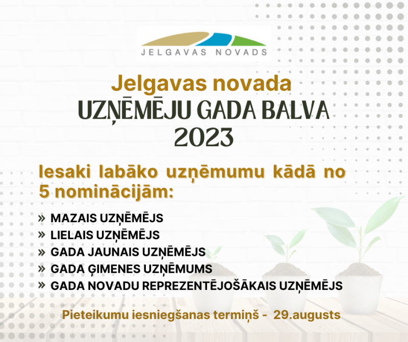 Konkurss "Jelgavas novada Uzņēmēju gada balva 2023"