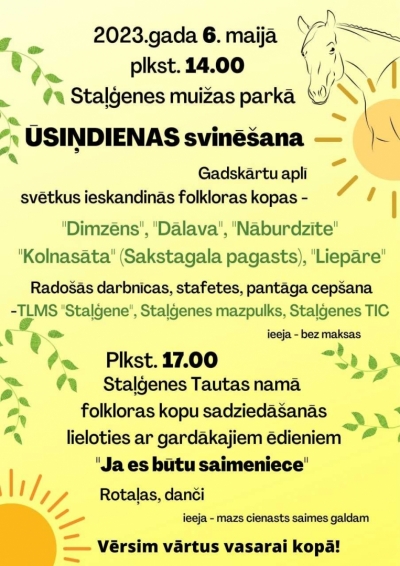 Staļģenes muižas parkā Ūsiņdiena