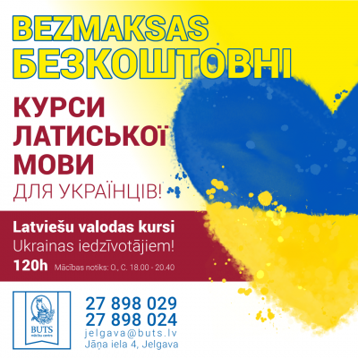 Ukrainas iedzīvotājiem piedāvā BEZ MAKSAS apgūt latviešu valodu