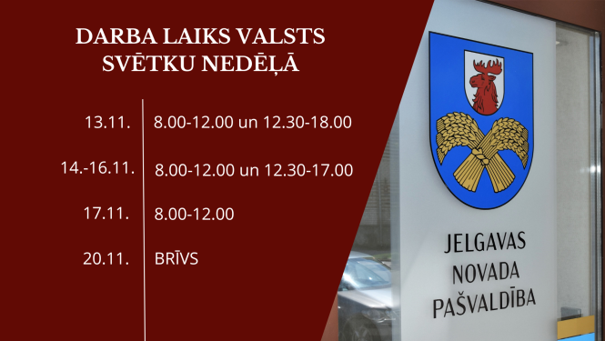 Pašvaldības darba laiks Valsts svētku nedēļā