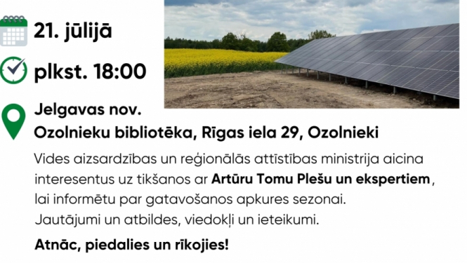 Vides aizsardzības un reģionālās attīstības ministrs apmeklēs Ozolnieku bibliotēku