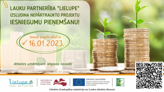 Lauku partnerība “Lielupe” izsludina Leader projektu konkursu uzņēmējdarbības atbalstam