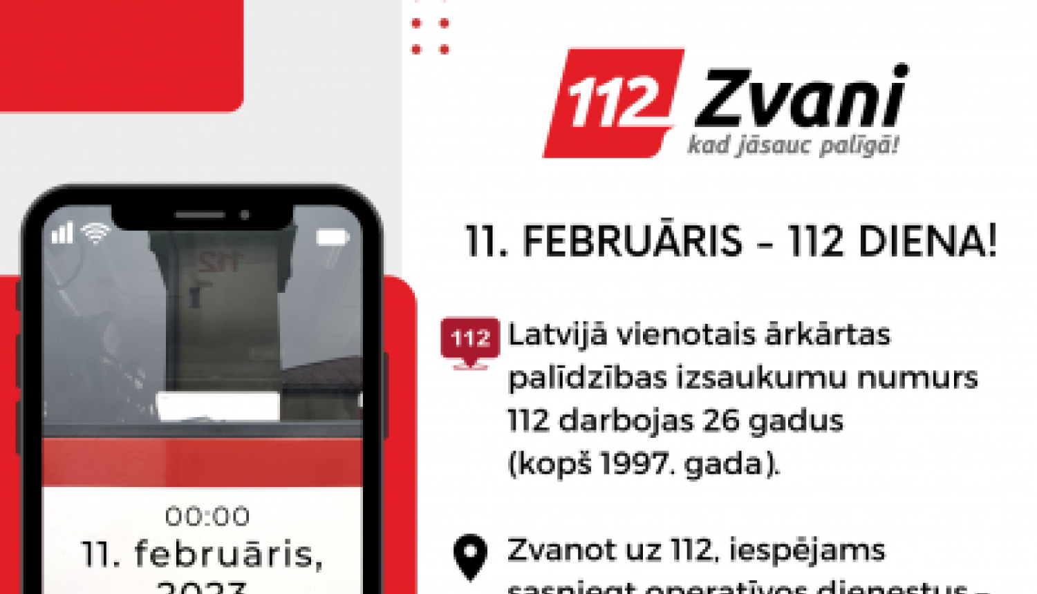 11. februārī Latvijā atzīmēs 112 dienu