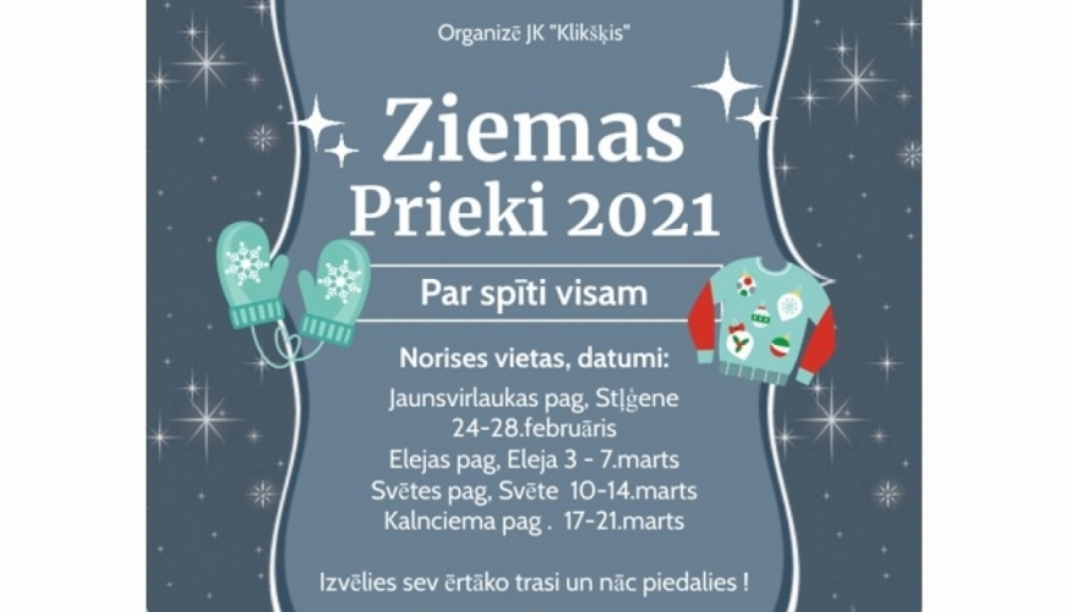 Jauniešu orientēšanās pasākums Ziemas prieki 2021 “Par spīti visam”