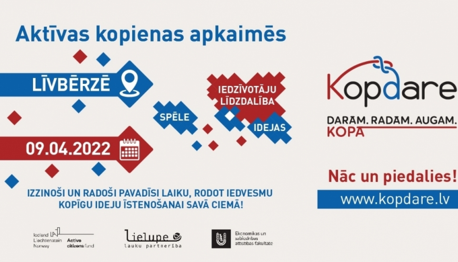 Iedzīvotāju līdzdalības spēle “Aktīvas kopienas apkaimēs”- LĪVBĒRZES pagastā