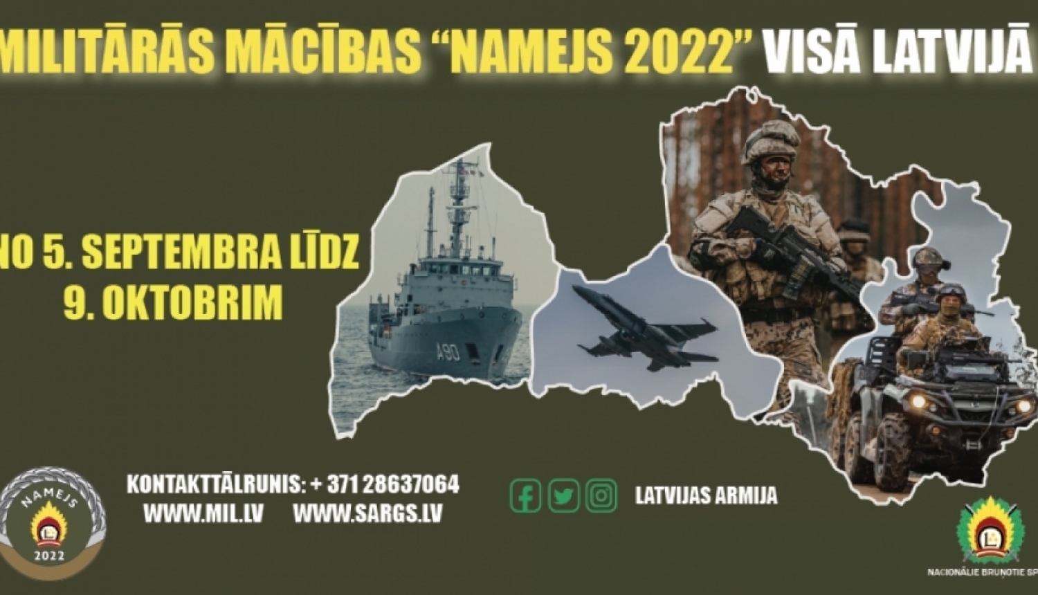 Latvijā notiks militāro mācību “Namejs 2022” rudens posms
