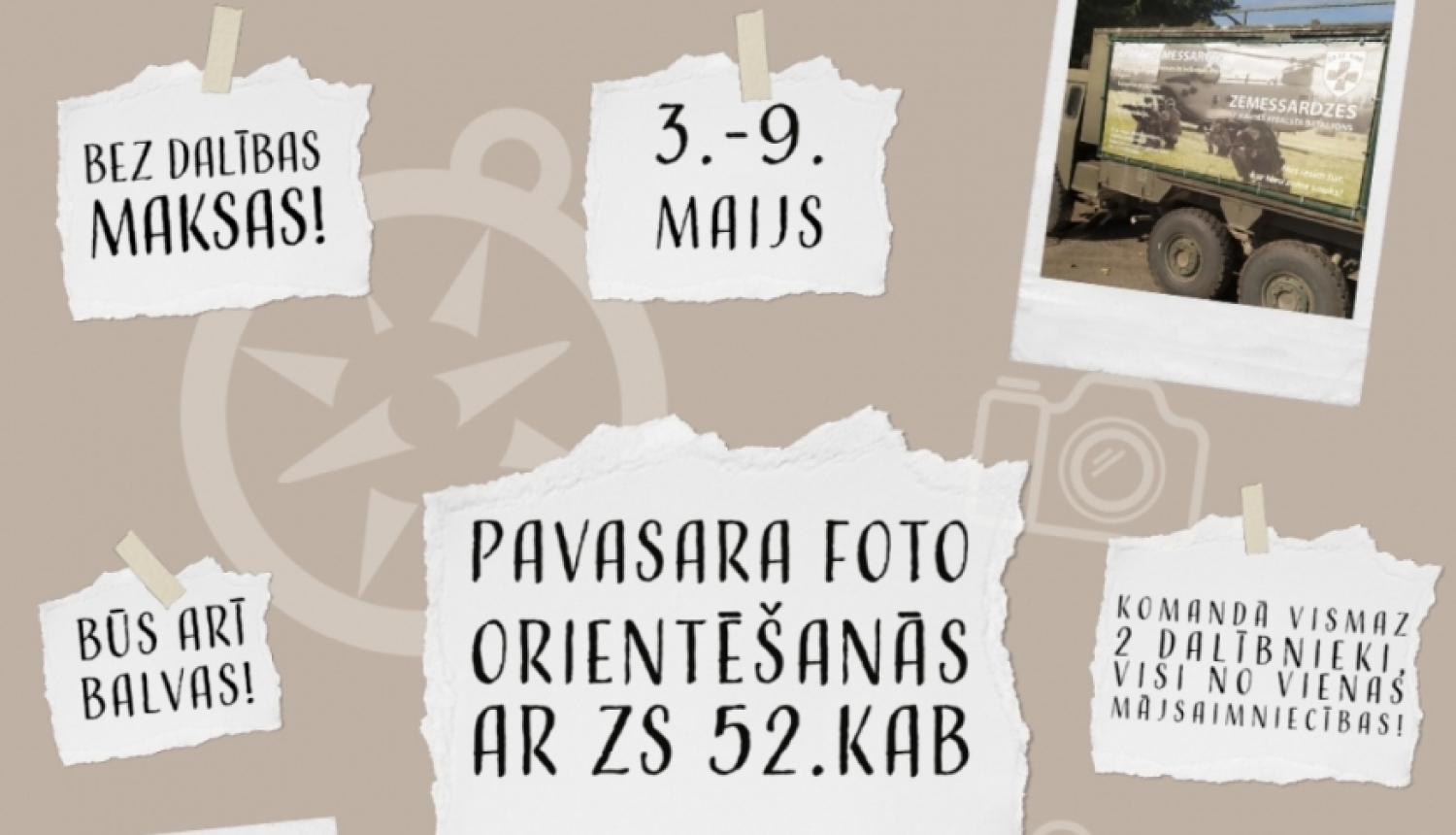 Pavasara foto orientēšanās ar Zemessardzes 52. kaujas atbalsta bataljonu