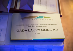 "JELGAVAS NOVADA UZŅĒMĒJU GADA BALVA 2016" LAUREĀTI